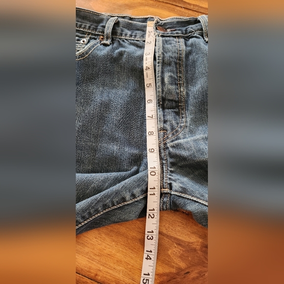 Levis 501xx Jeans Mens 34x32 (34x29) Blue Button Fly Straight Fit Distressed - Picture 15 of 16